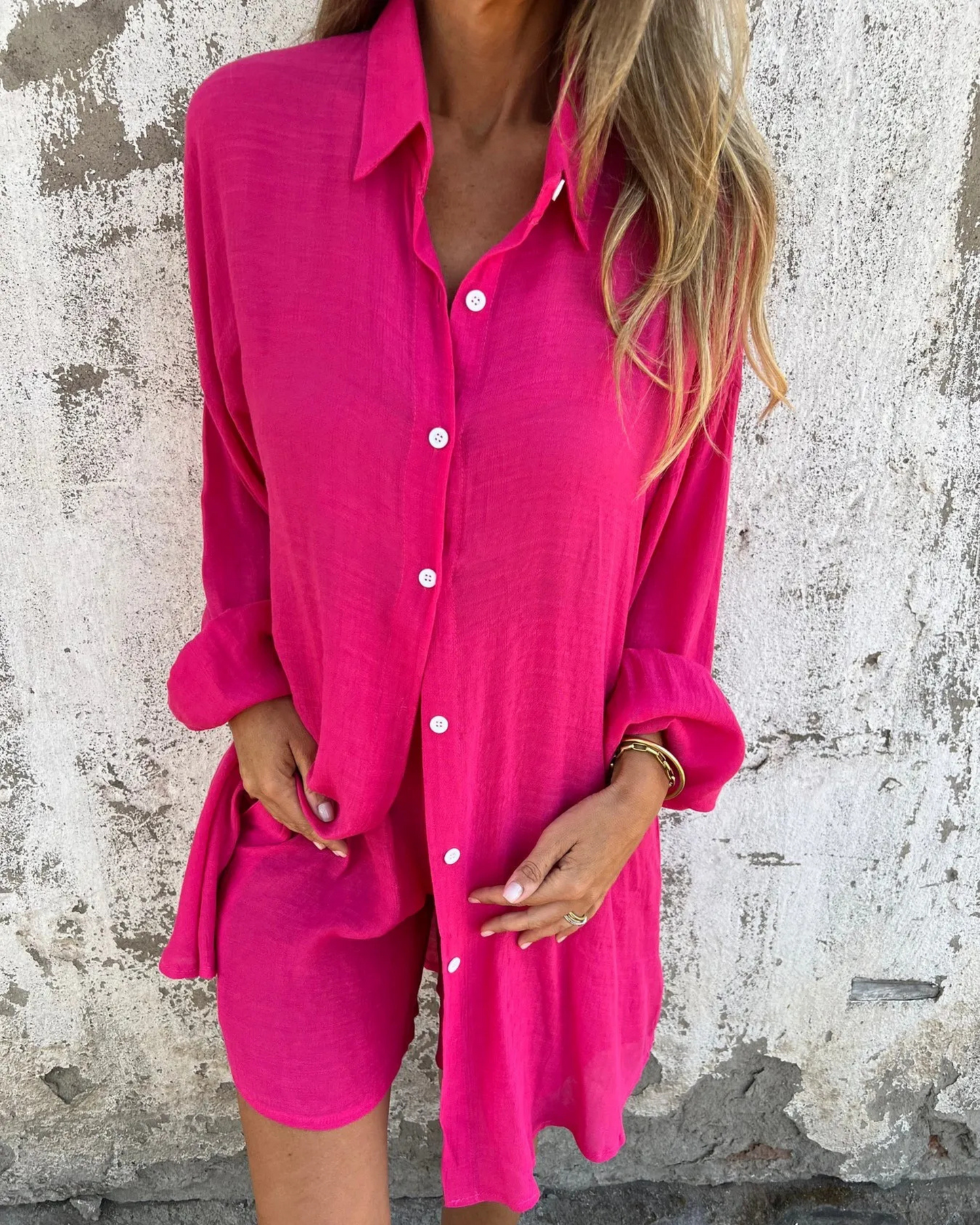 IZELA - CASUAL SHIRT & SHORTS SET