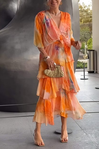 Elegant Allure | Luxe Chiffon Jurk