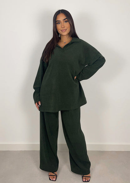 Cord-Set mit Oberteil und Hose