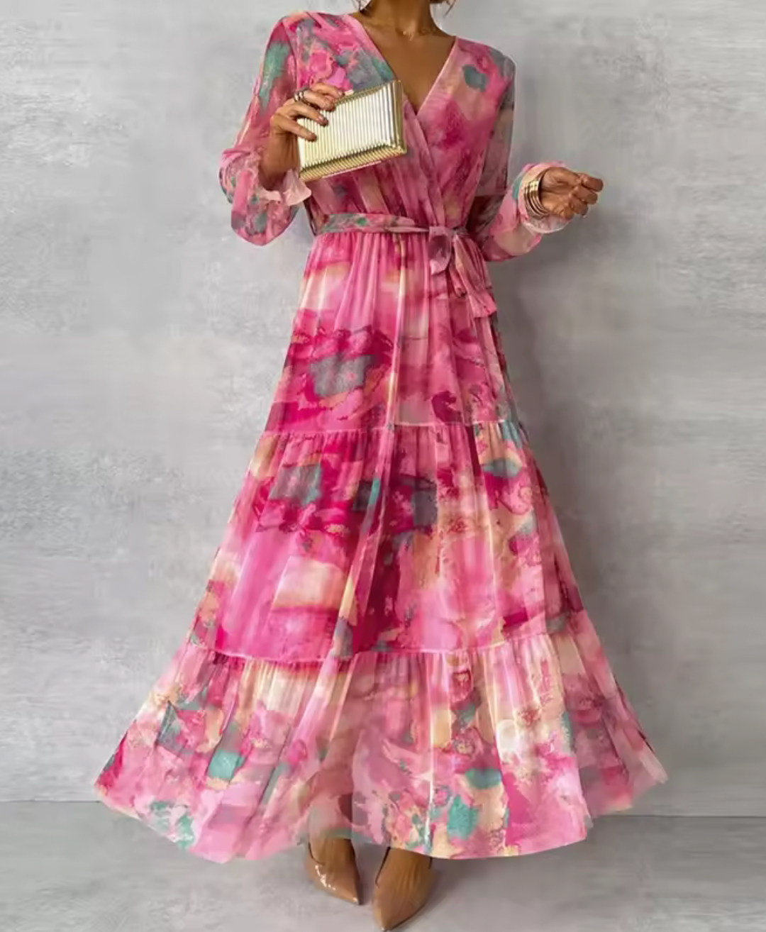 Elegant Allure | Luxe Chiffon Jurk